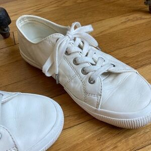 Ralph Lauren Jolie leather very low profile sneakers. 8.5 cream/ white